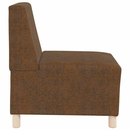 Sofa Chair 3 pcs Brown 55 x 74 x 82 cm Faux suede leather
