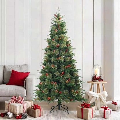 Artificial Hinged Christmas Tree Green 210 cm PVC, PE and steel