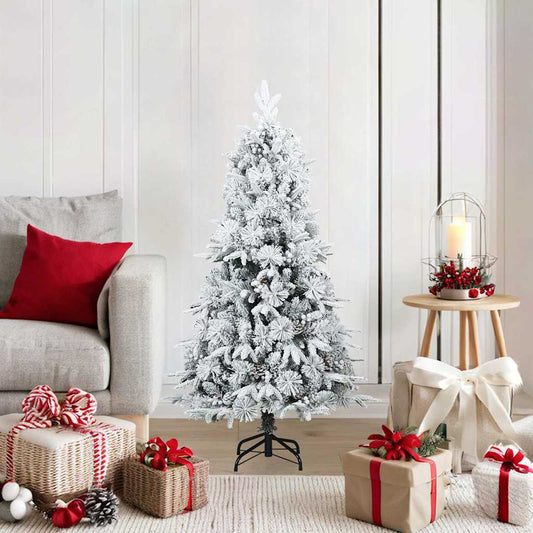 Artificial Hinged Christmas Tree Green and white 120 cm