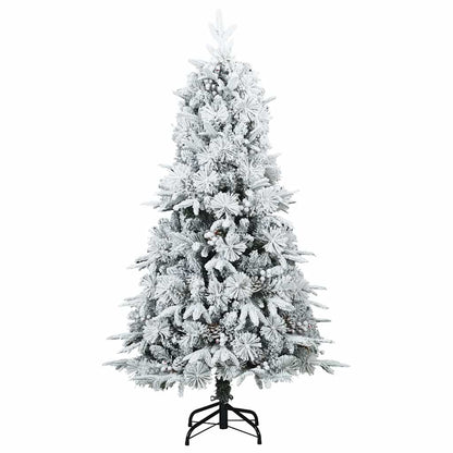 Artificial Hinged Christmas Tree Snow Flocked White 150 cm