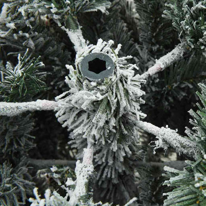 Artificial Hinged Christmas Tree Snow Flocked White 210 cm