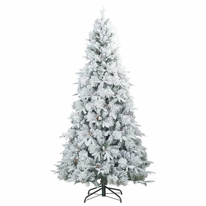 Artificial Hinged Christmas Tree Snow Flocked White 210 cm