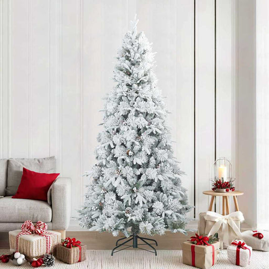 Artificial Hinged Christmas Tree Snow Flocked White 240 cm