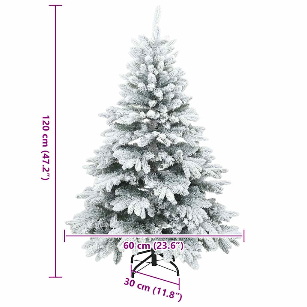 Modern Artificial Hinged Christmas Tree Snow Flocked White