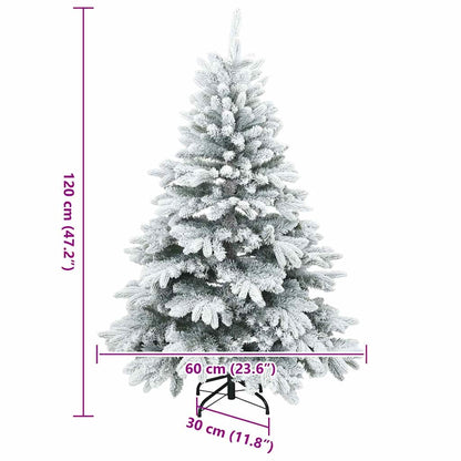 Modern Artificial Hinged Christmas Tree Snow Flocked White