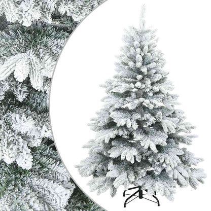 Modern Artificial Hinged Christmas Tree Snow Flocked White
