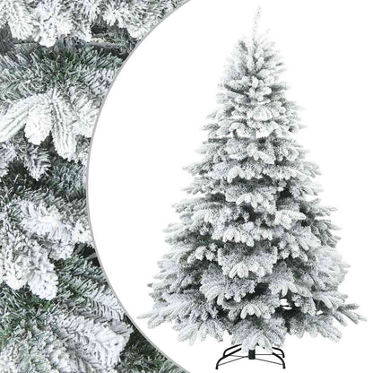 Modern Artificial Hinged Christmas Tree Snow Flocked White
