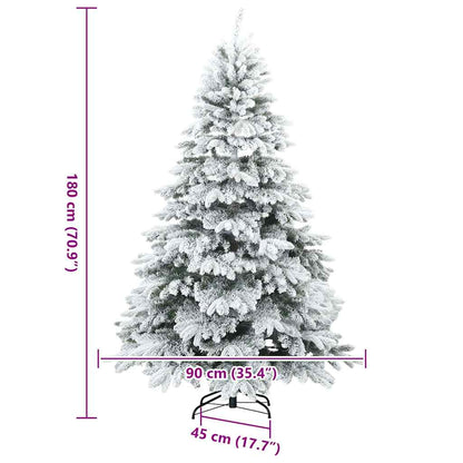 Modern Artificial Hinged Christmas Tree Snow Flocked White