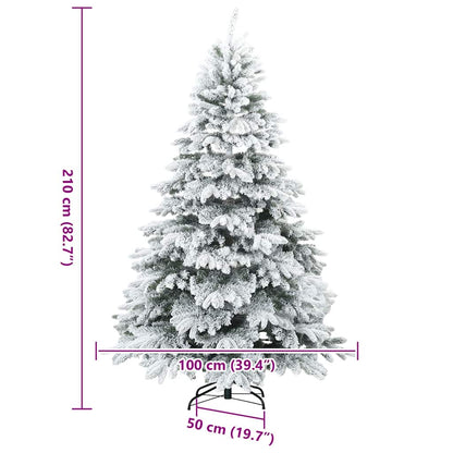 Modern Artificial Hinged Christmas Tree Snow Flocked White