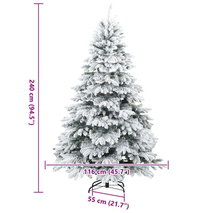 Modern Artificial Hinged Christmas Tree Snow Flocked White