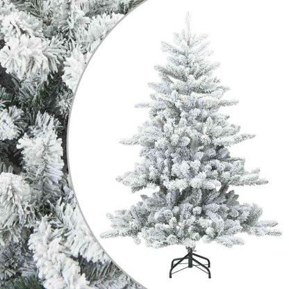 Modern Artificial Hinged Christmas Tree Snow Flocked White