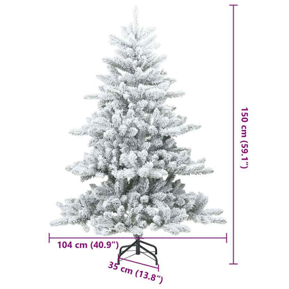 Modern Artificial Hinged Christmas Tree Snow Flocked White