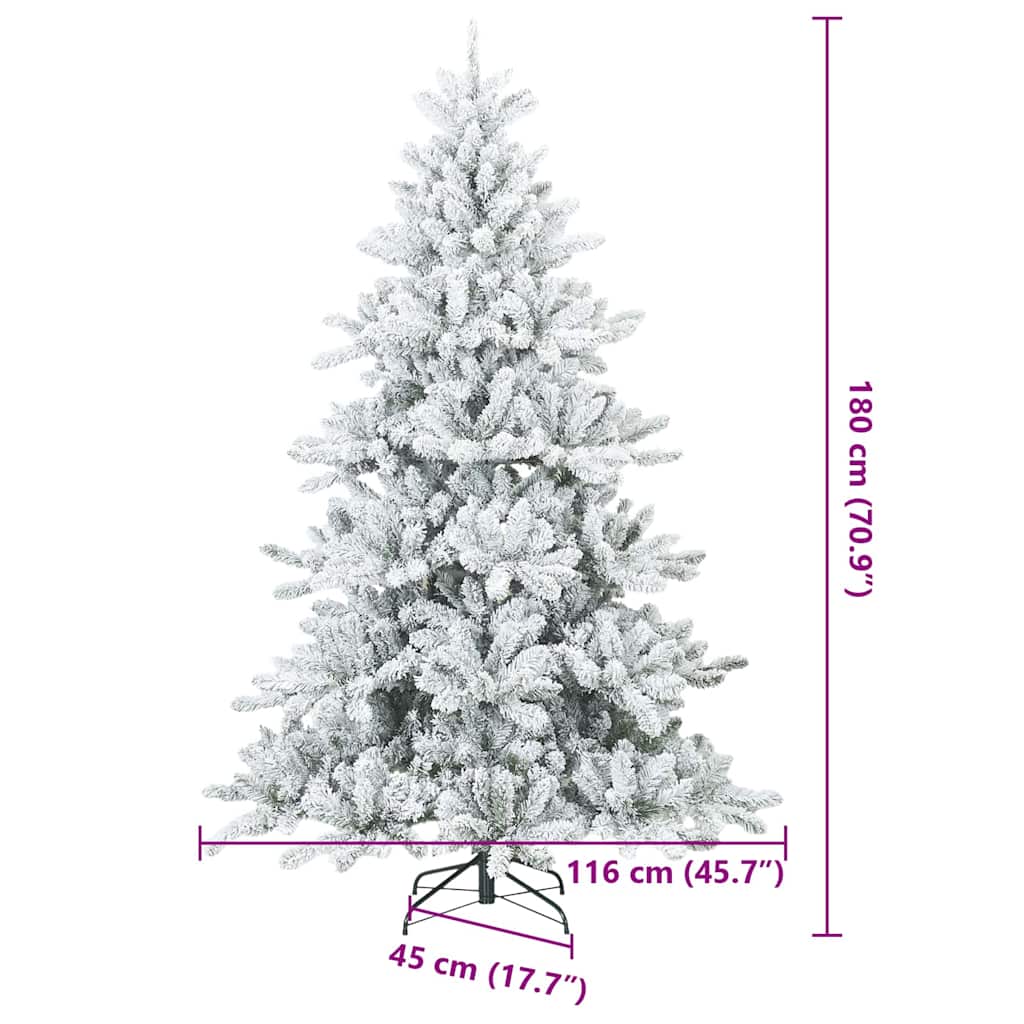 Modern Artificial Hinged Christmas Tree Snow Flocked White
