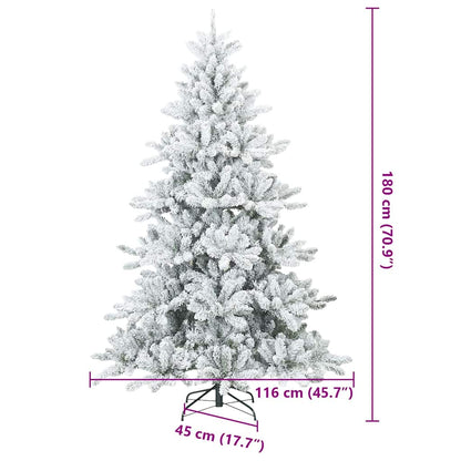 Modern Artificial Hinged Christmas Tree Snow Flocked White