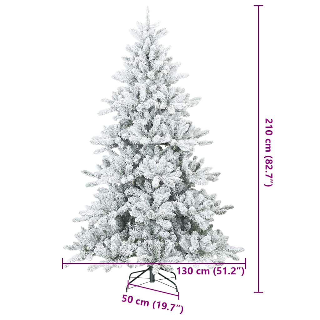 Modern Artificial Hinged Christmas Tree Snow Flocked White
