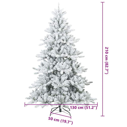 Modern Artificial Hinged Christmas Tree Snow Flocked White