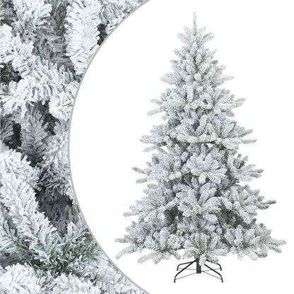 Modern Artificial Hinged Christmas Tree Snow Flocked White