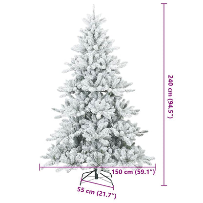 Modern Artificial Hinged Christmas Tree Snow Flocked White
