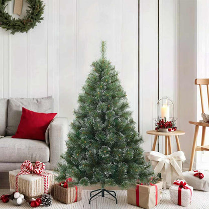 Modern Artificial Hinged Christmas Tree Snow Flocked White