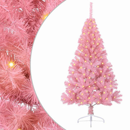 Artificial Christmas Tree with 150 LEDs Pink 150 cm PVC