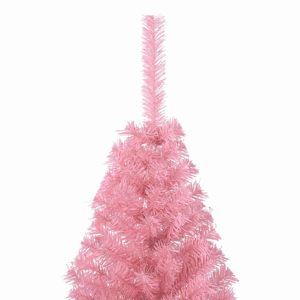 Artificial Pre-lit Christmas Tree with 300 LEDs Pink 180 cm PVC