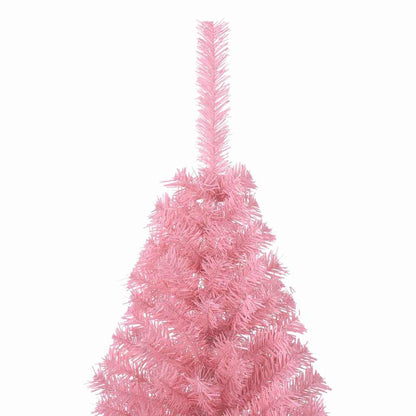 Artificial Pre-lit Christmas Tree with 300 LEDs Pink 180 cm PVC