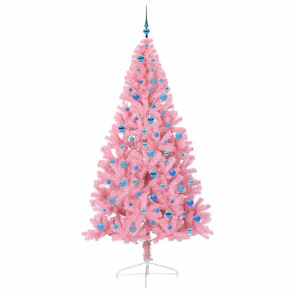 Artificial Pre-lit Christmas Tree with 300 LEDs Pink 240 cm PVC