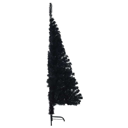 Artificial Pre-lit Christmas Tree Black 150 cm PVC