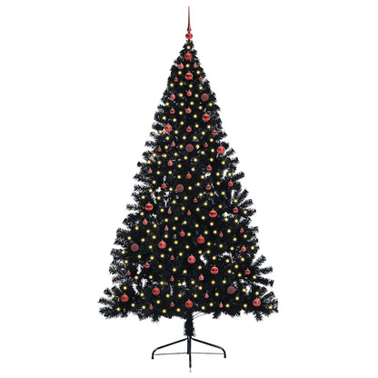 Artificial Pre-lit Christmas Tree Black 240 cm PVC