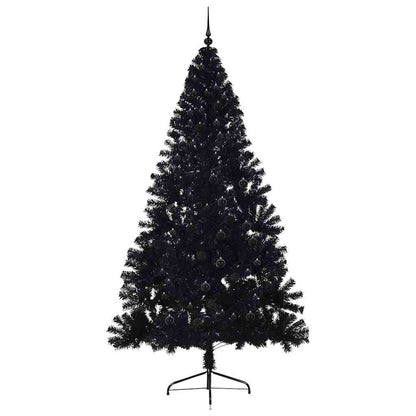 Artificial Pre-lit Christmas Tree Black 240 cm PVC