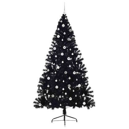 Artificial Pre-lit Christmas Tree Black 240 cm PVC