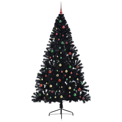 Artificial Pre-lit Christmas Tree Black 240 cm PVC