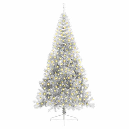 Artificial Pre-lit Christmas Tree Silver 210 cm PET
