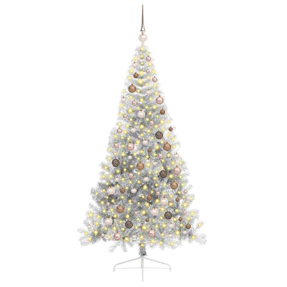 Artificial Pre-lit Christmas Tree Silver 210 cm PET