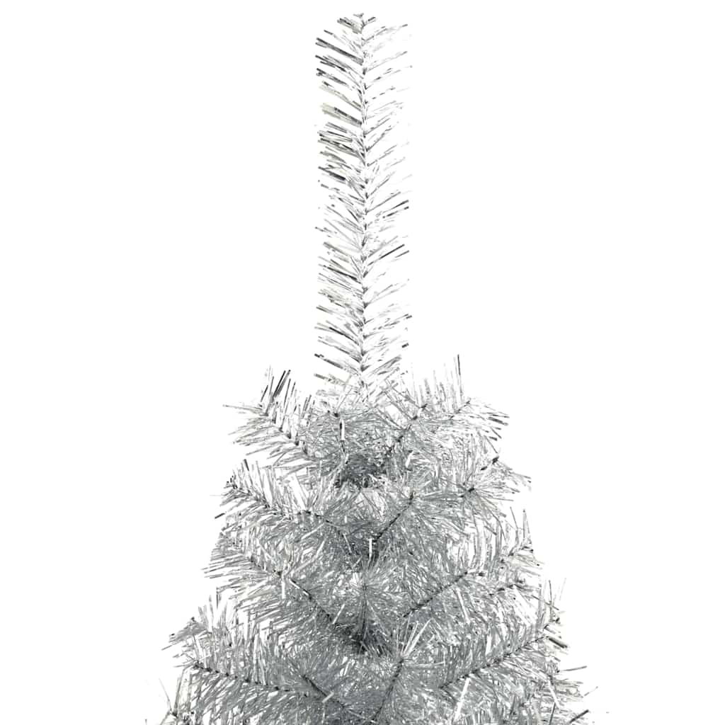 Artificial Pre-lit Christmas Tree Silver 210 cm PET