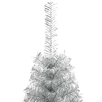 Artificial Pre-lit Christmas Tree Silver 210 cm PET