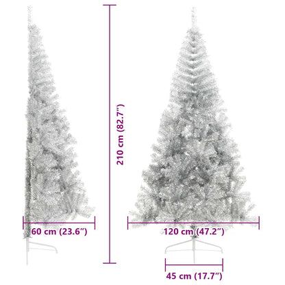 Artificial Pre-lit Christmas Tree Silver 210 cm PET