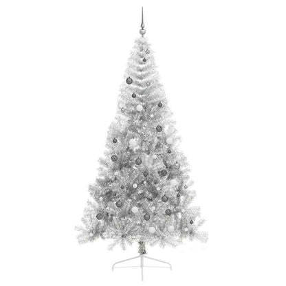 Artificial Pre-lit Christmas Tree Silver 240 cm PET