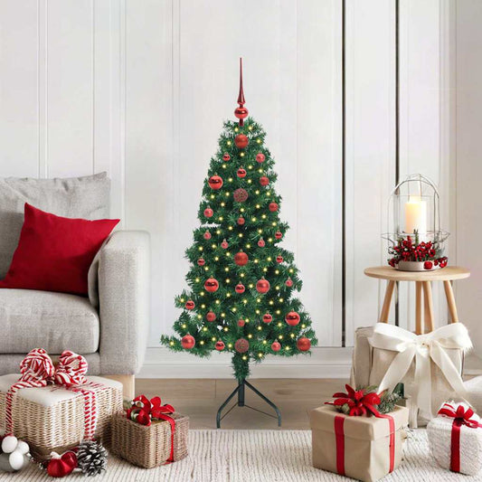 Corner Artificial Christmas Tree Green 120 cm PVC and Metal