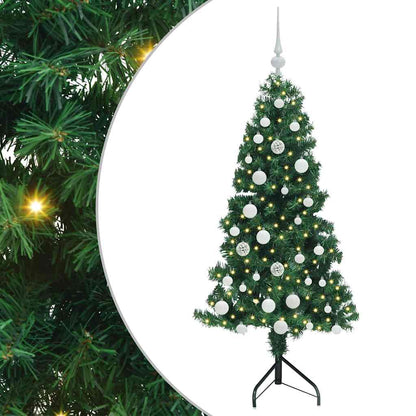 Corner Artificial Christmas Tree Green 150 cm PVC and Metal