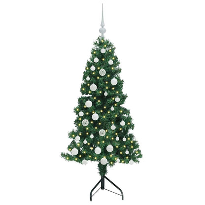Corner Artificial Christmas Tree Green 150 cm PVC and Metal