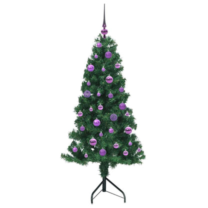Corner Artificial Christmas Tree Green 150 cm PVC and Metal