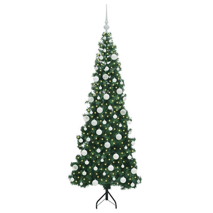 Corner Artificial Christmas Tree Green 180 cm PVC and Metal