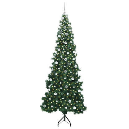 Corner Artificial Christmas Tree Green 240 cm PVC and Metal