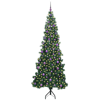 Corner Artificial Christmas Tree Green 240 cm PVC and Metal