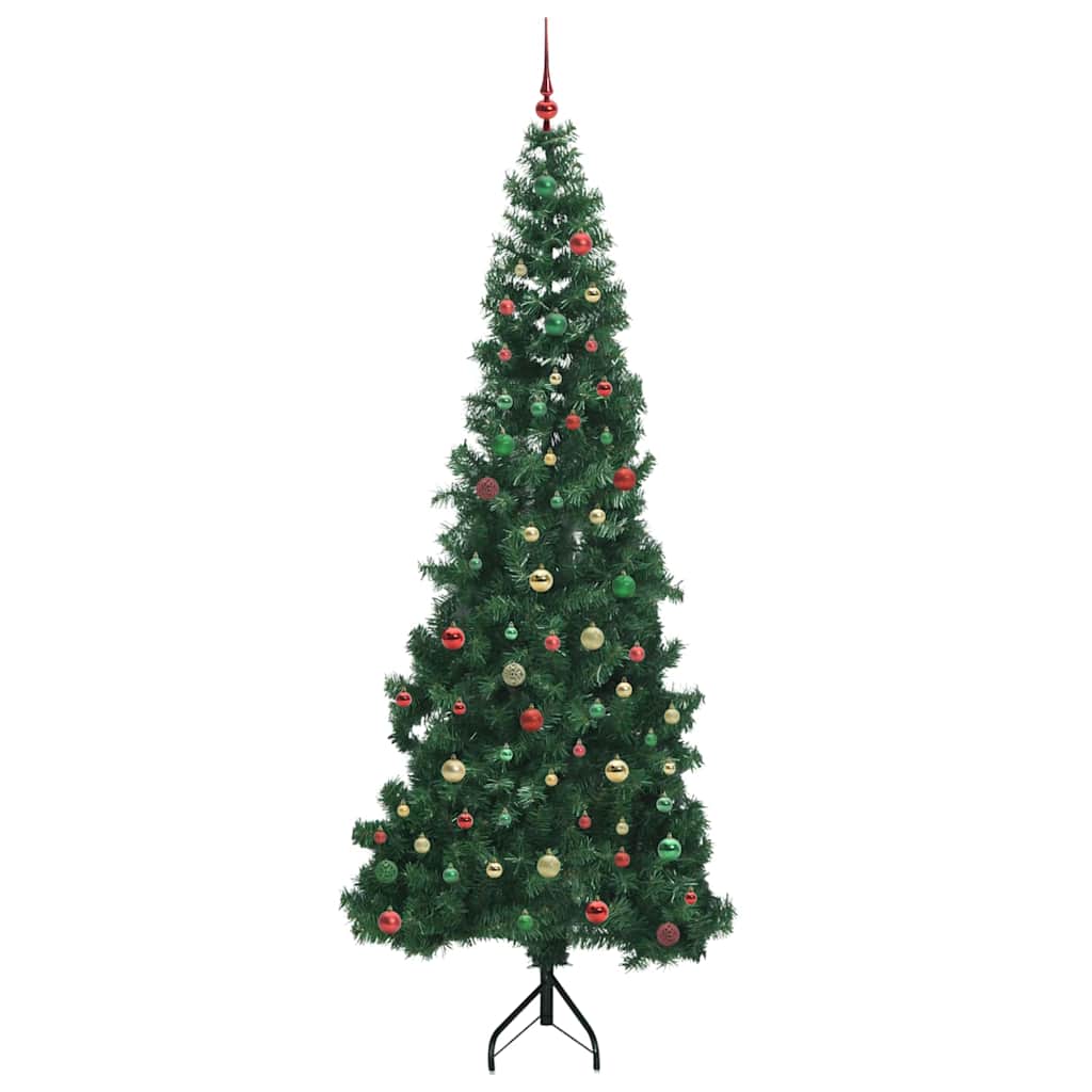 Corner Artificial Christmas Tree Green 240 cm PVC and Metal