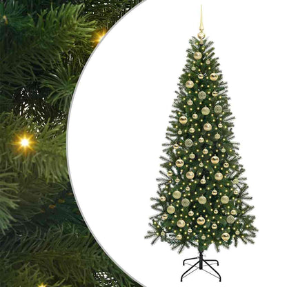 Artificial Christmas Tree with 300 LEDs Green 210 cm PE and PVC