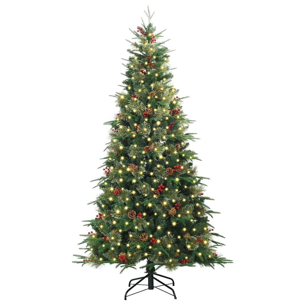 Artificial Hinged Christmas Tree Green 210 cm PE and PVC