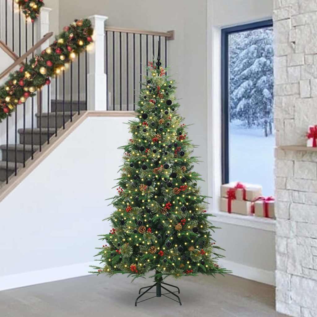 Artificial Hinged Christmas Tree Green 240 cm PE and PVC