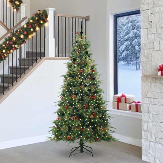 Artificial Hinged Christmas Tree Green 240 cm PE and PVC